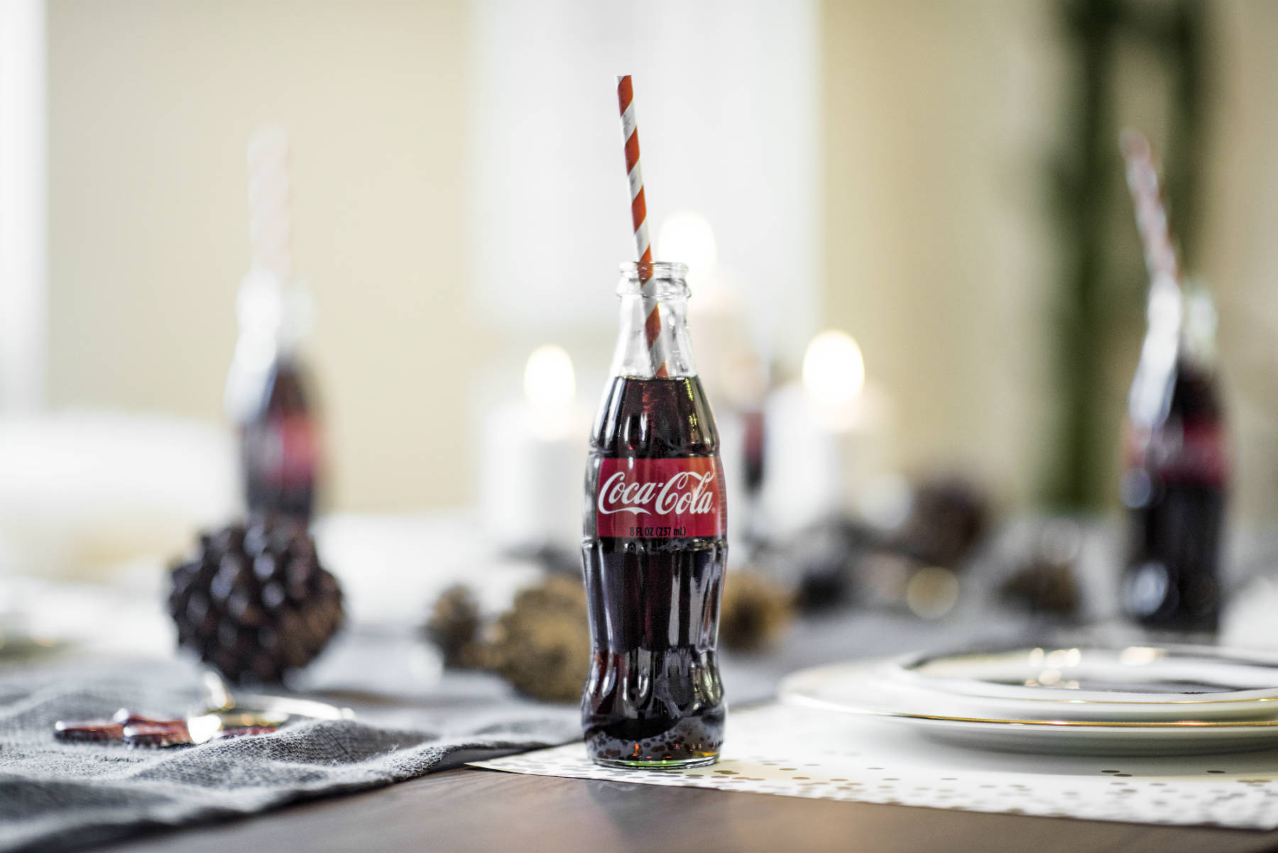 Coca-Cola holiday table decor